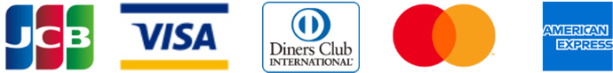 JCB　VISA　Diners Club　Master Card　AMERICANEXPRESS