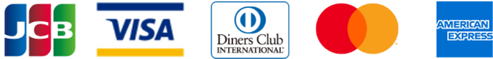 JCB　VISA　Diners Club　Master Card　AMERICANEXPRESS
